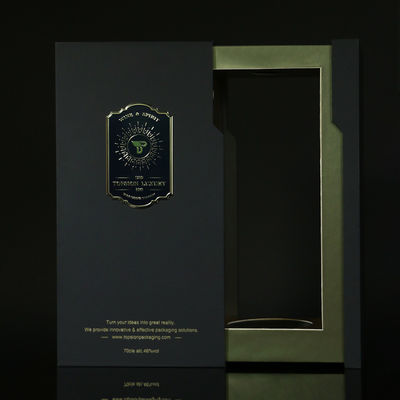 Custom Luxury Wine Packaging Box With 3D Raster Matte Black Pull Out Drawer