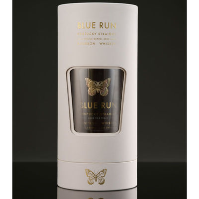 Rotatable Display Luxury Wine Bottle Tube Box Packaging With Clear Window LED Light Velvet