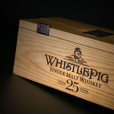 Luxury Wooden Wine Packaging Box Recycled Custom Logo For Single Bottle Packaging EVA Insert Metal Label