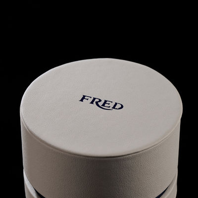 White Round Luxury Velvet Engagement Ring Box Jewelry Idea Gift Box