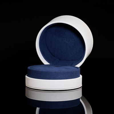 White Round Luxury Velvet Engagement Ring Box Jewelry Idea Gift Box