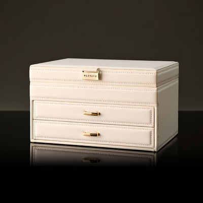 Multi Layer Portable Leather Stackable Jewelry Storage Boxes Classic Collection Packaging