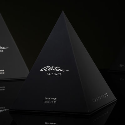 Matte Black Triangular Creactive Luxury Packaging Perfume Fragrance Gift Display Box
