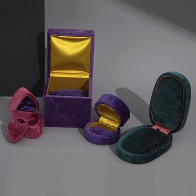 Rich Suede Velvet Jewellery Box Custom For Wedding Day Women Engagement