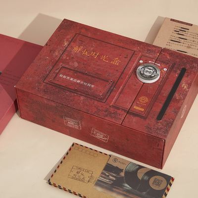Custom Handmade Composite Packaging Vintage Style Box With Button Complex Structural