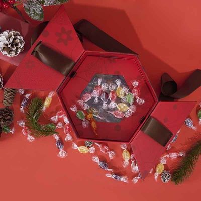 Customized Premium Chocolate Gift Packaging Rigid Box With Ribbon Closure