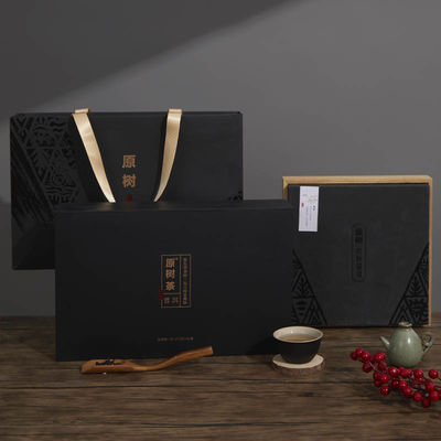 Custom Tea Gift Packaging Box Recyclable Wooden Box Paper Bag With Logo
