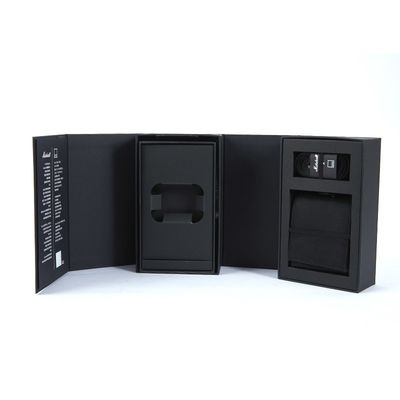 Handmade Matte Black Custom High End Clamshell Gift Box with Magnetic Closure