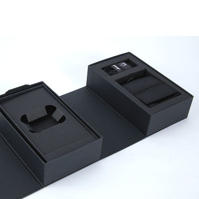 Handmade Matte Black Custom High End Clamshell Gift Box with Magnetic Closure