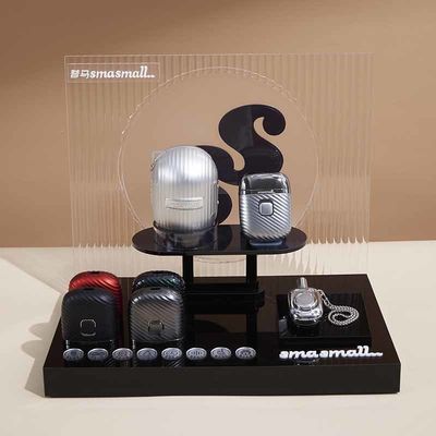 Black Countertop Acrylic Display Rack Shaver Stand Razor Display Rack With Matt Finish