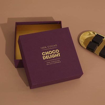 Gold Stamping Inner Paper Chocolate Gift Packaging Luxury Food Gift Top And Bottom Box