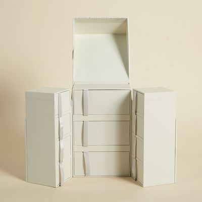 Clamshell Double Open Door Jewelry Gift Boxes With Multi Layer Drawer Customizable