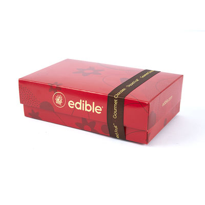 Handmade Red Small Gift Packaging Box With Foldable Base Lid And Handle