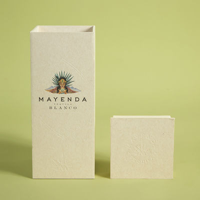 100% Recycled Paper Rigid Box Ivory Custom Rigid Box Cardboard Wine Box Gift Packaging Champagne Whisky Alcohol Tequila