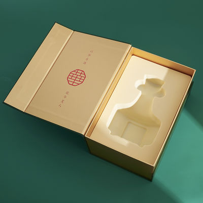 Custom Embossed Luxury Wine Packaging Box Clamshell Magnetic Book FlipTop Box Wine Glass Gift Boxes