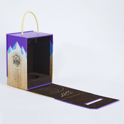 Recyclable Wine Packaging Box Magnetic Flip Leather Cardboard Gift Box Velvet Inside