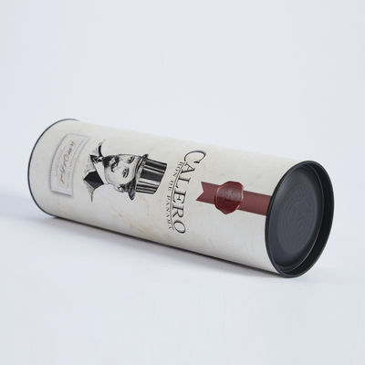 Custom Premium Cardboard Cylinder Box Paper Packaging Tube Boxes Metal Lid For Wine Bottle