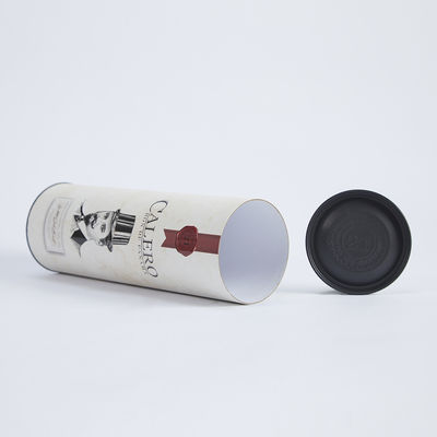 Custom Premium Cardboard Cylinder Box Paper Packaging Tube Boxes Metal Lid For Wine Bottle