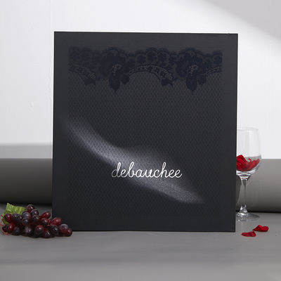 Custom Rigid Cardboard Three Bottle Gift Box Packaging Black Soft Touch Silver Letters EVA Insert