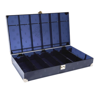 Black Acrylic Lid Hinge Base Cleamshell Tall Wine Packaging Box With Metal GoldenBottles Gift Box Set