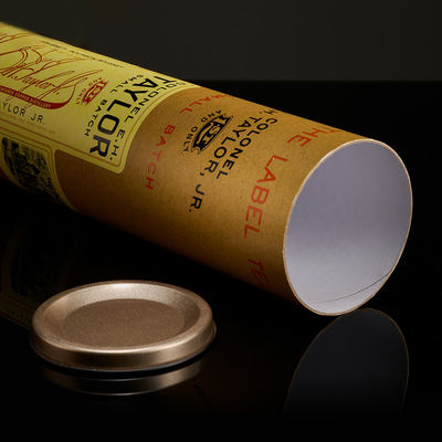 Competitive Prices Paper Cylinder Wine Bottle Tube Packaging Box Round Wine Gift Box With Metal Lid