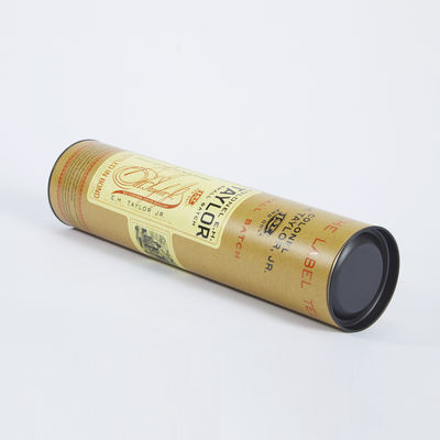 Competitive Prices Paper Cylinder Wine Bottle Tube Packaging Box Round Wine Gift Box With Metal Lid
