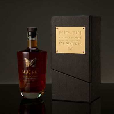 Custom Premium Wine Packaging Leather Box Unique Rotate Open Whiskey Wooden Heart Box With Window Metal Label