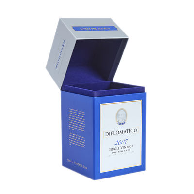 Lid And Base Paper Wine Bottle Whisky Packaging Box Rigid Cardboard Flip Hinge Box Wine Gift Box