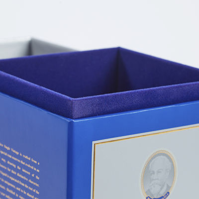 Lid And Base Paper Wine Bottle Whisky Packaging Box Rigid Cardboard Flip Hinge Box Wine Gift Box