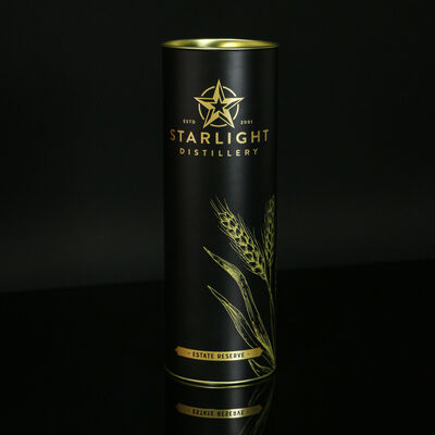 Custom Cylindrical Tall Round Black Wine Tin Can Packaging Tube Box Metal Container Tinplate Canister for Bottle