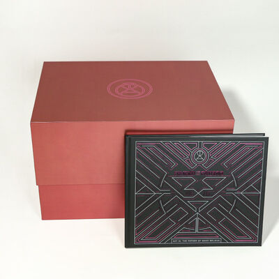 Custom Luxury Lift Off Detachable Boxes with Separable Top Lift-off Lid Rigid Paper Box with Red Foil Stamping