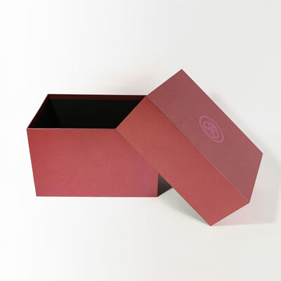 Custom Luxury Lift Off Detachable Boxes with Separable Top Lift-off Lid Rigid Paper Box with Red Foil Stamping