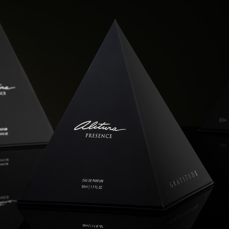 Matte Black Triangular Creactive Luxury Packaging Perfume Fragrance Gift Display Box