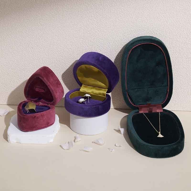 Rich Suede Velvet Jewellery Box Custom For Wedding Day Women Engagement