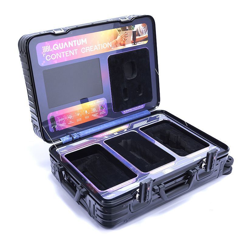 Portable Suitcase Audio Speaker Display Stand Metal Functional Display Custom
