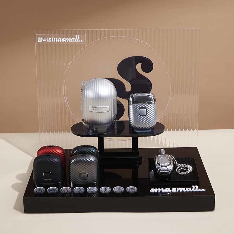 Black Countertop Acrylic Display Rack Shaver Stand Razor Display Rack With Matt Finish