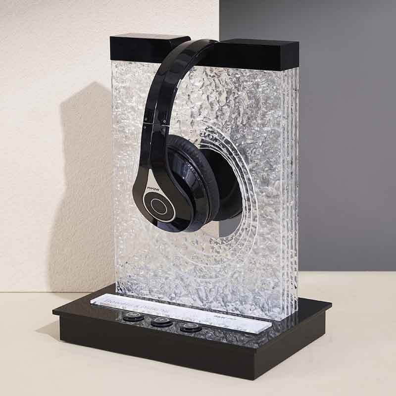 Charged Active Neck Headphone Display Stand Advertising Frosted Acrylic Display Racks Holder