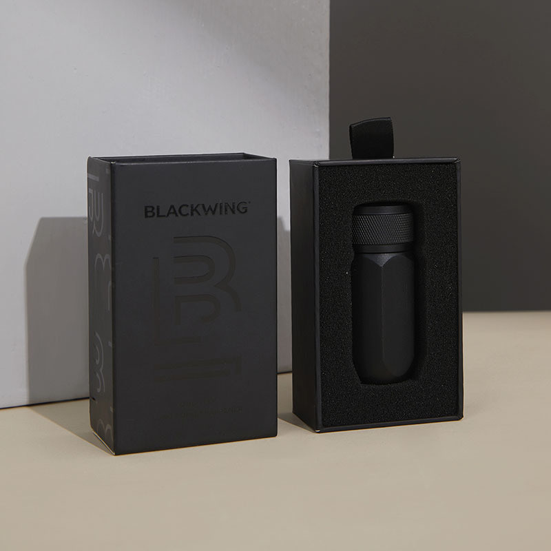 Black Paperboard Recyclable Slide Drawer Box Packaging Soft Touch Matte Varnishing Gift Box