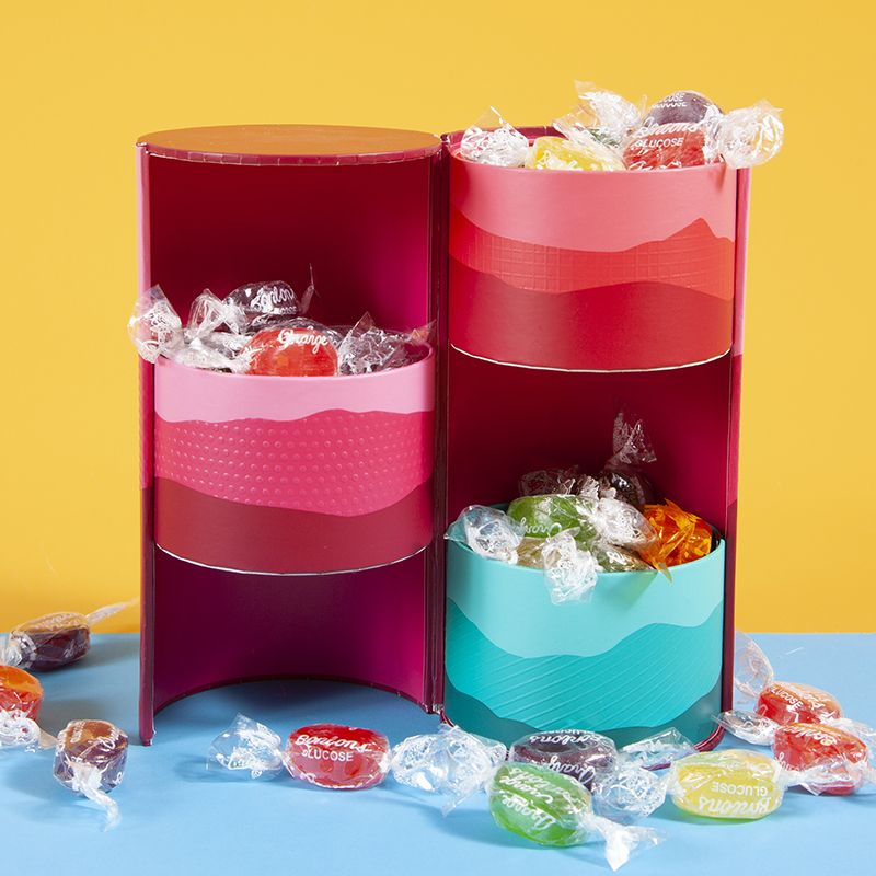 Luxury Rigid Paper Cylinder Packaging Box 3 Layer Drawer Round Paper Tube Box FSC Approved