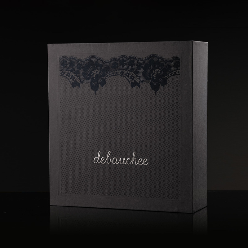 Custom Rigid Cardboard Three Bottle Gift Box Packaging Black Soft Touch Silver Letters EVA Insert