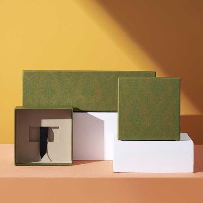 Green Handmade Creactive Luxury Packaging Lid And Base Gift Box For Jewelry Belt Tie