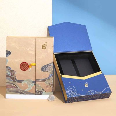Double Open Door Rigid Gift Box Packaging For Commemorative Coin Silver Coin Collection